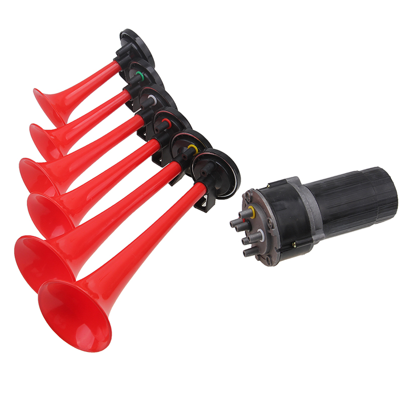 6 Pcs Trumpet La Cucaracha Musical Air Horn Kit For Truck Car W